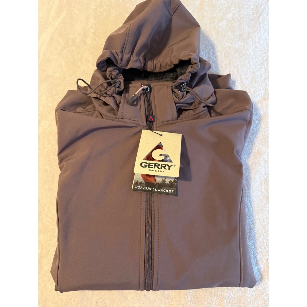 Gerry Women Sparrow Softshell Jacket Hooded Faux Fur Lined ZG9206 Brown Medium